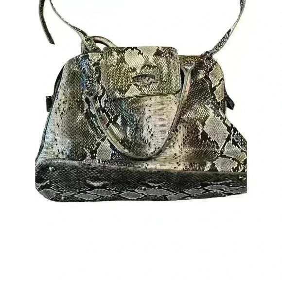 Fiorelli Faux Snakeskin Shoulder Bag Purse Python Embossed Satchel - Picture 2 of 10